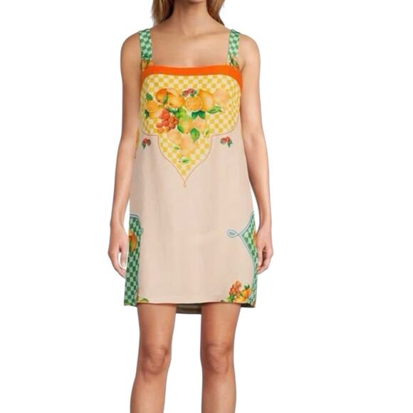 ANTONIO MELANI Dresses & Skirts - NWT Antonio Melani Eliana Fruit Printed Linen Square Neck Sleeveless Dress Large